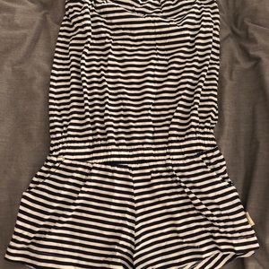 Strapless Romper with Pockets